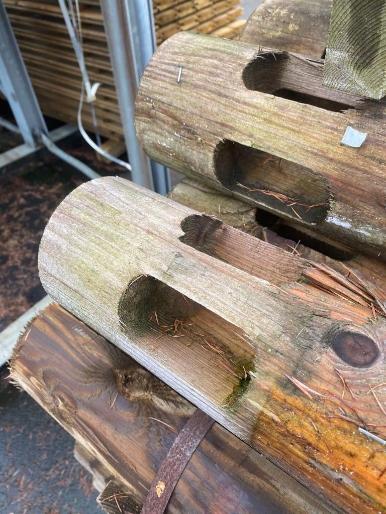 grenen hoekpalen gefreesd 200cm Ø12 nr. 506, Ophalen, Zo goed als nieuw, 180 tot 250 cm, Palen