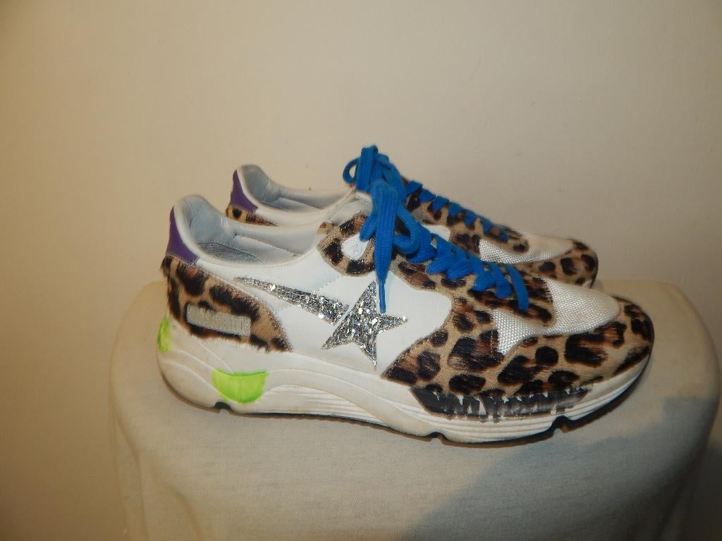 Golden Goose sneakers deels in panter print zilver ster 41, Verzenden, Wit, Sneakers of Gympen, Golden Goose