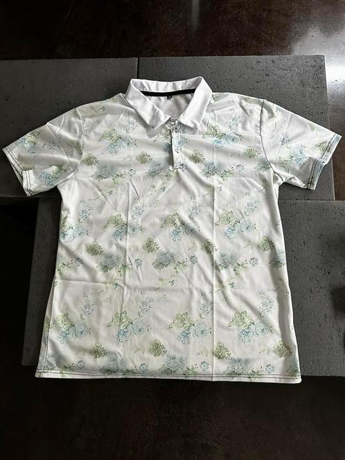 Polo maat L bloemdesign, Kleding | Heren, Polo's, Nieuw, Maat 52/54 (L), Wit, Ophalen of Verzenden