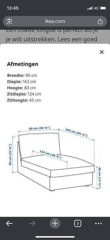 Chaise longue / sofa bruin (IKEA kivik) - afbeelding 3