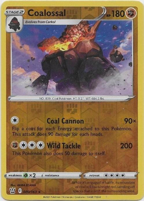 Pokemon Battle Styles,  Coalossal [reverse] 80/163, Hobby en Vrije tijd, Verzamelkaartspellen | Pokémon, Nieuw, Losse kaart, Verzenden