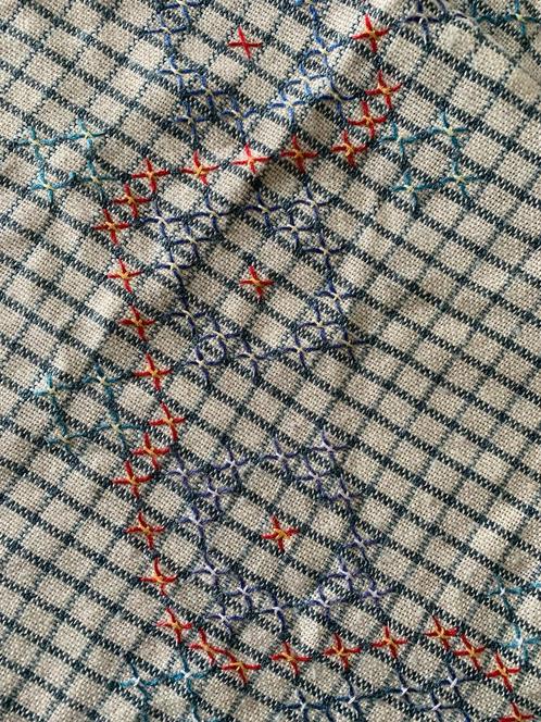 Vintage geborduurd tafelkleed – met de hand geborduurd, Antiek en Kunst, Antiek | Kleden en Textiel, Ophalen of Verzenden