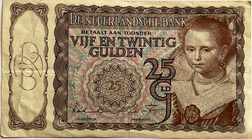 25 gulden 1943, Postzegels en Munten, Bankbiljetten | Nederland, Los biljet, 25 gulden, Ophalen of Verzenden