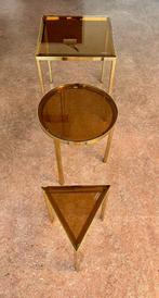 🚀✨ Vintage Martini Bijzettafels – Space Age, set van 3 💎✨, Minder dan 45 cm, Minder dan 55 cm, Gebruikt, Space Age / Hollywood Regency Style