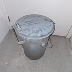 Vintage Amsterdamse Zinken Afvalbak Jaren '70 decoratie !, Gebruikt, Ophalen of Verzenden, 20 tot 30 liter, Metaal