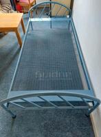 eenpersoonsbed lichtblauw, Huis en Inrichting, Ophalen, Gebruikt, 90 cm, Eenpersoons