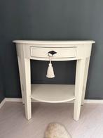 Halfronde sidetable met lade, Huis en Inrichting, Tafels | Sidetables, Ophalen, Minder dan 50 cm, Overige vormen, 25 tot 50 cm