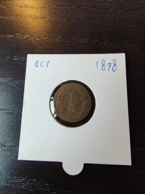 Nederland 1 cent 1878, Postzegels en Munten, Munten | Nederland, Losse munt, 1 cent, Ophalen of Verzenden