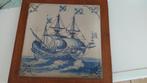 Tegel en een bord antieke Delfts Blauw, Ophalen of Verzenden