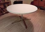 Witte ronde tafel, Huis en Inrichting, Tafels | Eettafels, 100 tot 150 cm, 100 tot 150 cm, Rond, Gebruikt