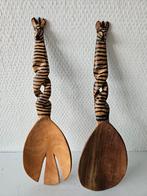 Houten slacouvert met zebra motief, Huis en Inrichting, Keuken | Bestek, Ophalen of Verzenden, Zo goed als nieuw, Hout, Los bestek