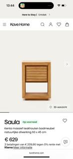 Badkamer meubel hout met marmer wastafel, kave home/tikamoon, Zo goed als nieuw, Minder dan 100 cm, Wasbak of Wastafel, 25 tot 50 cm