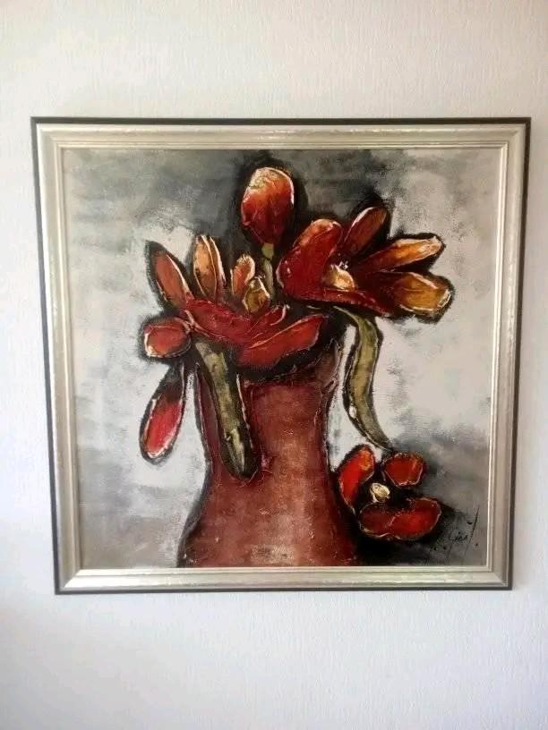 Gesigneerd Schilderij - Bloemen in Vaas, Antiek en Kunst, Kunst | Schilderijen | Klassiek, Ophalen