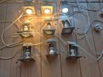 Inbouwspotjes 9x rvs 80mm vierkant 220volt.kantelbaar, Ophalen of Verzenden, Gebruikt