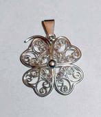 Hanger Klavertje Vier Zilver Filigrain, Verzenden, Zo goed als nieuw, Kruis of Symbool, Zilver