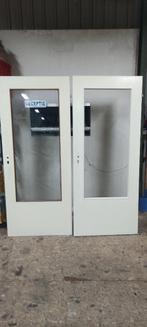 2 Binnendeuren met raam 83x201.5, Doe-het-zelf en Verbouw, Deuren en Horren, Ophalen, Gebruikt, 80 tot 100 cm, Binnendeur