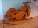 Houten schommelmotor, handgemaakt, Kinderen en Baby's, Speelgoed | Hobbelfiguren, Ophalen, Zo goed als nieuw