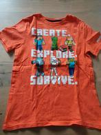T-shirt oranje minecraft, Jongen, Minecraft, Gebruikt, Ophalen of Verzenden