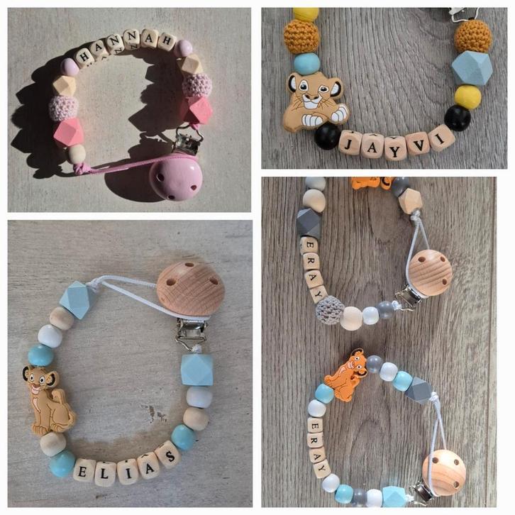 Gepersonaliseerde speenkoorden, Kinderen en Baby's, Kraamcadeaus en Geboorteborden, Nieuw, Ophalen of Verzenden