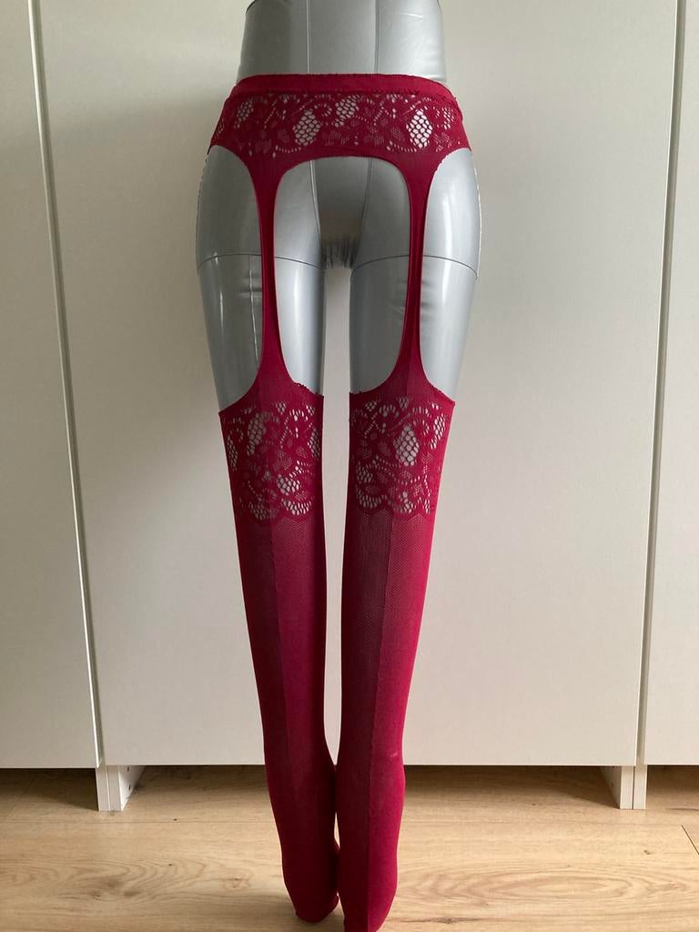 Bordeaux rode jarretel, Kleding | Dames, Leggings, Maillots en Panty's, Verzenden, Nieuw