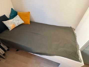 1 Persoons Bed 90x200 wit met lattenbodem beschikbaar voor biedingen
