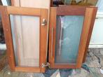 Kastdeuren kersenhout met glas, Minder dan 80 cm, Overige typen, Minder dan 200 cm, Gebruikt