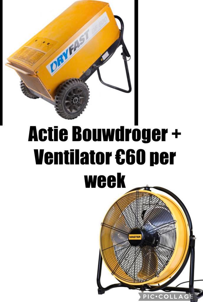 Bouwdroger s te huur huren ACTIE 49 per week! Dryast Bel nu, Doe-het-zelf en Verbouw, Ventilatie en Afzuiging, Zo goed als nieuw