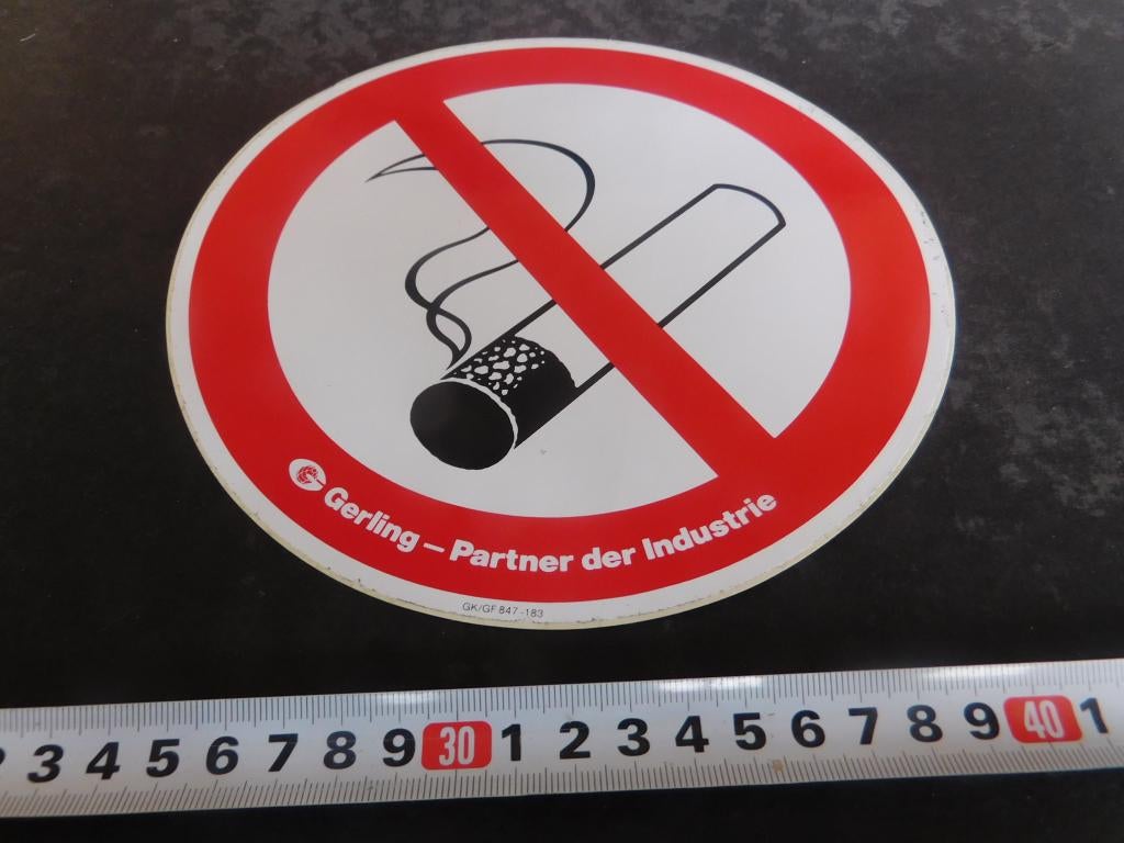 sticker Verboden te roken  Gerling Partner der industrie, Ophalen, Zo goed als nieuw