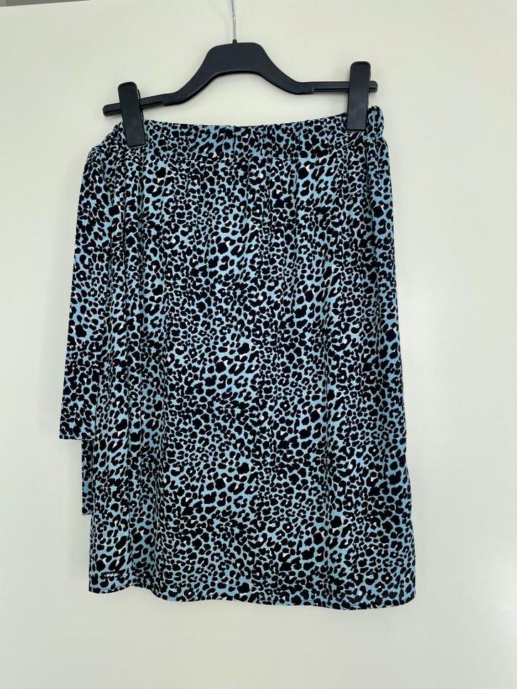 damesrok, luipaard print blauw zwart, maat 36, Kleding | Dames, Rokken, Zo goed als nieuw, Maat 36 (S), Blauw, Boven de knie, Ophalen of Verzenden