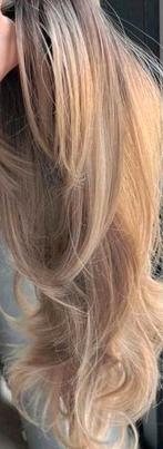 Pruik nieuw, blond met highlights, 24 inch, Sieraden, Tassen en Uiterlijk, Uiterlijk | Haarverzorging, Ophalen of Verzenden, Nieuw
