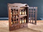 vintage houten kruiden-kastje kruidenrek met voorraad-potjes, Huis en Inrichting, Keuken | Keukenbenodigdheden, Ophalen of Verzenden