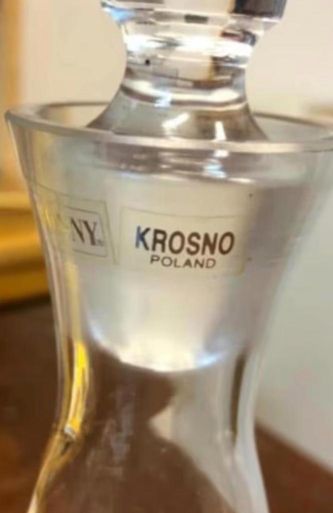 Bonny - kristallen karaf van Krosno Poland (31 cm), Antiek en Kunst, Antiek | Glas en Kristal, Ophalen of Verzenden