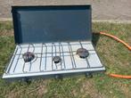 3 pits camping kamperen vouwwagen tent  gasstel met klep, Ophalen of Verzenden, Zo goed als nieuw