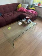 Glazen salontafel gebogen randen, Huis en Inrichting, Tafels | Salontafels, Ophalen, 100 tot 150 cm, 50 tot 100 cm, Minder dan 50 cm