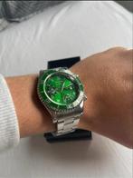 Groen RVS Horloge - zo goed als nieuw!, Sieraden, Tassen en Uiterlijk, Horloges | Heren, Overige merken, Staal, Polshorloge, Ophalen of Verzenden