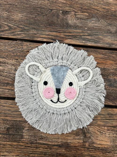 Wandhanger macrame kleine dierenkop, Kinderen en Baby's, Kinderkamer | Inrichting en Decoratie, Nieuw, Wanddecoratie, Ophalen of Verzenden