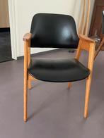 Set van 5 Vintage Mid Century Eetkamerstoelen Eiken  & Sky, Huis en Inrichting, Stoelen, Ophalen, Zo goed als nieuw, Zwart, Leer