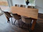 Teakhouten eettafel met 6 stoelen - 180x90, Gebruikt, Teakhout, Vijf personen of meer, 150 tot 200 cm