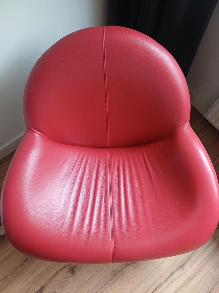 Leolux Papageno feauteuil in wijnrood leer, Huis en Inrichting, Fauteuils, Zo goed als nieuw, Leer, 75 tot 100 cm, Ophalen of Verzenden