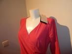 Ladress koraal roze stretch jurk nieuw met labels maat L, Verzenden, Maat 42/44 (L), Nieuw, Knielengte