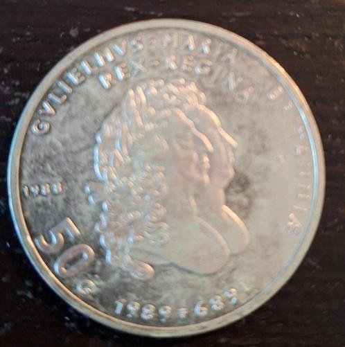 Zilveren 50 Gulden 1989 - Willem & Maria, Postzegels en Munten, Munten | Nederland, Losse munt, 50 gulden, Koningin Beatrix, Zilver