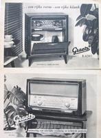 9 vintage advertenties radio 1950-57 Graetz Erres Philips, Verzamelen, Audio en Video, Ophalen