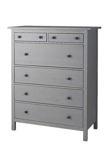 Ikea Hemnes Ladekast. 6 Lades Grijs gelazuurd. 108 x 131 beschikbaar voor biedingen