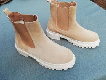 Nieuwe creme beige leren boots - maat 38 beschikbaar voor biedingen