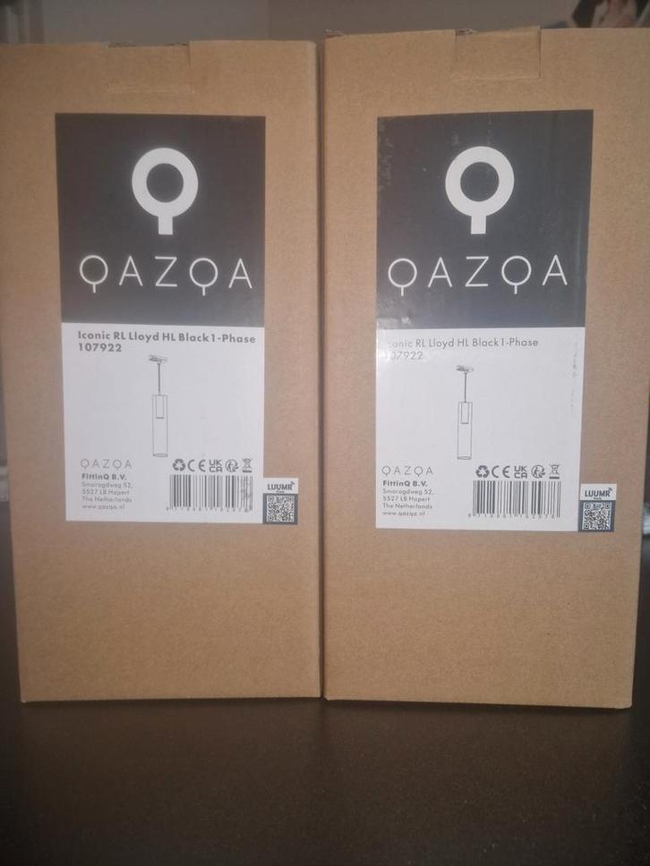 2x Qazqa Iconic RL Lloyd Zwart - Nieuw in doos, Huis en Inrichting, Lampen | Hanglampen, Nieuw, Minder dan 50 cm, Metaal, Ophalen of Verzenden