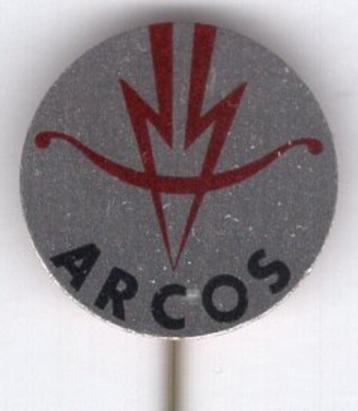 ARCOS handboog fabrikant blik speldje ( Y_132 ) beschikbaar voor biedingen