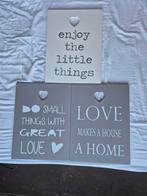 Houten tekstborden, Ophalen of Verzenden, Zo goed als nieuw