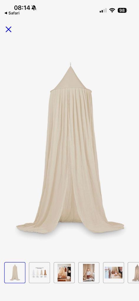 Jollein klamboe nougat + zwarte standaard, Kinderen en Baby's, Kinderkamer | Inrichting en Decoratie, Zo goed als nieuw, Klamboe