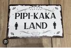 NIEUW : grappig Deurbordje  Pipi kaka land badkamer toilet, Huis en Inrichting, Ophalen of Verzenden, Nieuw