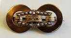 Broche pareltjes goud., Ophalen of Verzenden, Goud, Broche